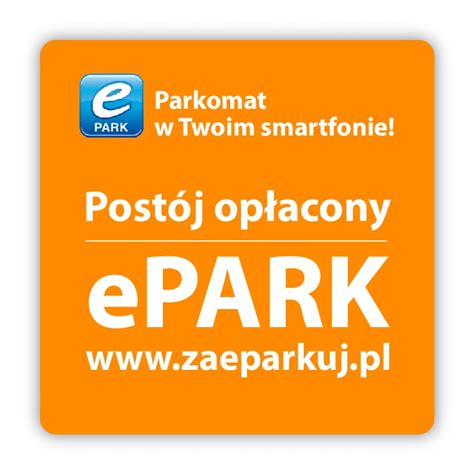 Naklejka Parkingowa Epark Na Szyb Oficjalne Archiwum