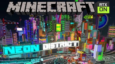 Pretty Lights Minecraft Rtx Neon District Youtube