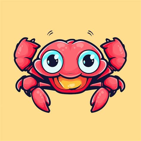 Premium Vector A Cartoon Crab With A Big Smile On Its Face