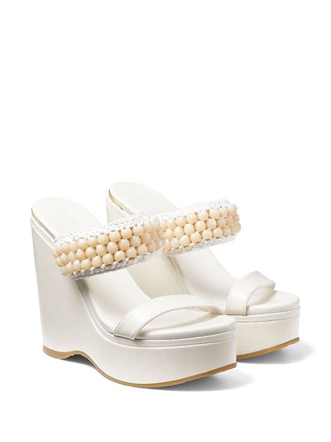 Jimmy Choo Amoure Beaded Wedge Sandals Farfetch