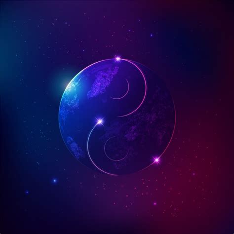 Premium Vector | Yin-yang universe