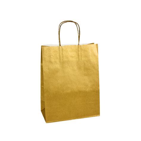 Bolsas De Papel Kraft Dorado 23 X 12 X H 30cm 90g Laval Europe