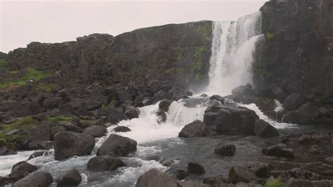 Waterfall in Iceland 26497040 Stock Video at Vecteezy