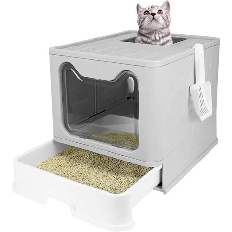 Bac Liti Re Pour Chat Grande Maison De Toilette Chat Pliable Avec