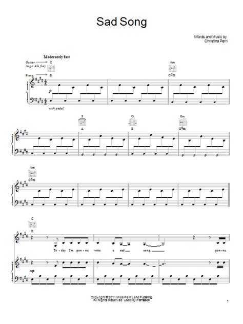 Sad Song | Sheet Music Direct