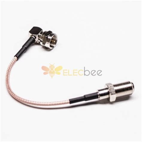 Coaxial Rf Cables F Male Right Angle To Straight F Female Cable Assembly With Rg179