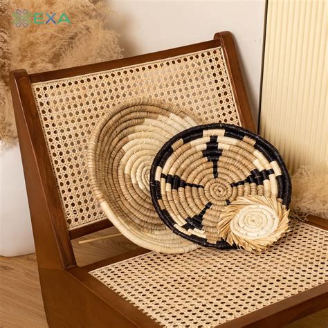 EXA Set Of 9 Hanging Woven Wall Basket Decor Sun Flower Rustic Round