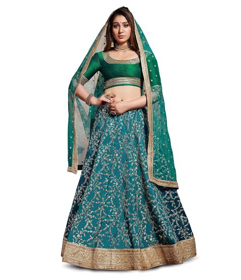 Zeel Clothing Women S Art Silk Semi Stitched Lehenga Choli With Dupatta