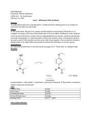 Lab Williamson Ether Synthesis Experiment Overview Course Hero