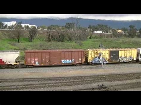 UP 5480 Arriving Westbound Manifest Train Passes Through West Colton