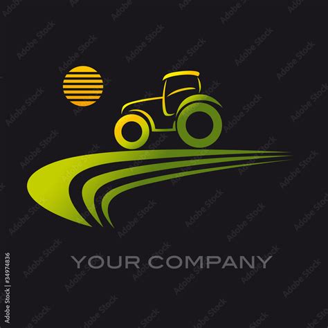 Logo Tracteur Tracteur Agriculteur Stock Vektorgrafik Adobe Stock