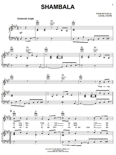 Three Dog Night Shambala Sheet Music Notes, Chords