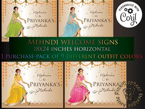 Mehndi Sign Mehendi Welcome Sign Rasm E Heena Maiyan Sign Etsy