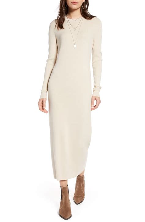 Treasure And Bond Crewneck Long Sleeve Midi Sweater Dress Nordstrom