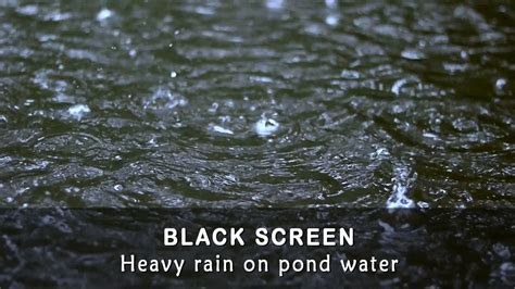 Black Screen Soothing Natural Gentle Rain On A Lake For Sleep And