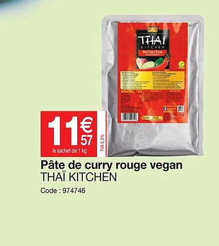 Promo Pâte De Curry Rouge Vegan Thaï Kitchen chez Promocash iCatalogue fr