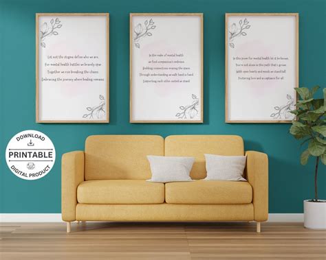 Set Of 3 Mental Health Poem Posters Therapy Office Motivational Poster Therapy Décor Counselling