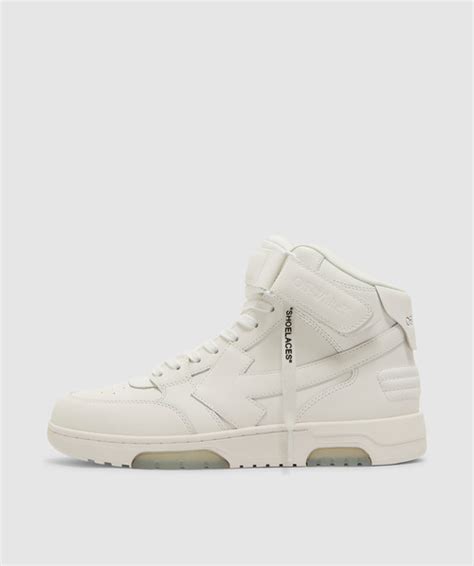 Off White C O Virgil Abloh Out Of Office Mid Top Leather Sneaker In