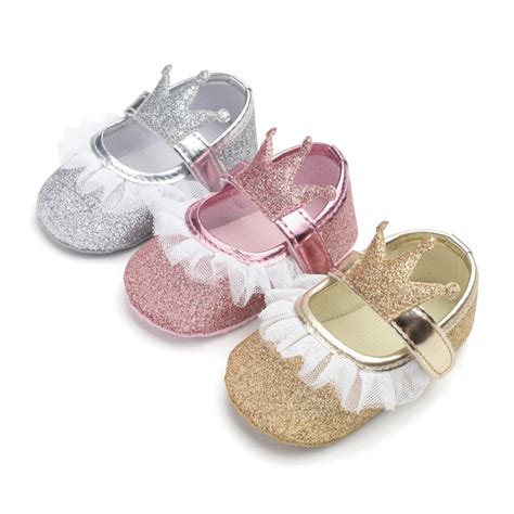 Nuevos zapatos de bebé niña encaje PU cuero princesa recién nacido Bebé