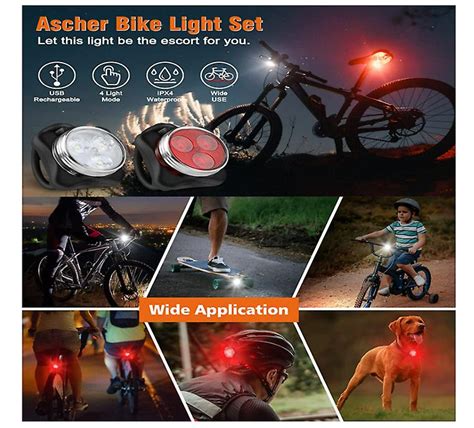 Rechargeable LED Bike Lights Set Super Bright USB Rechargeable Bicycle