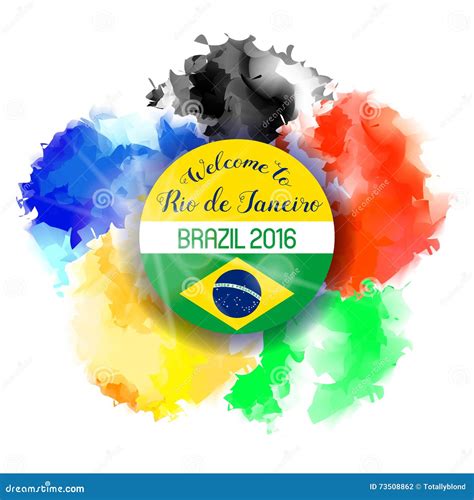 Brazil Summer 2016 Water Color Background Editorial Photography