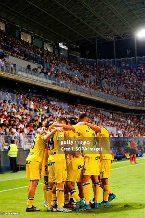 UD Las Palmas players celebrate after scoring a goal during the... News ...