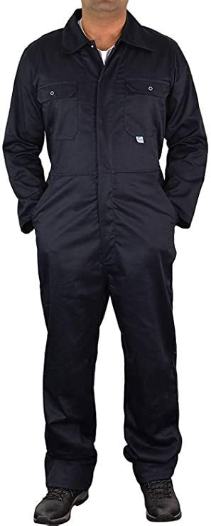 Mens Boiler Suit Overall Coverall Long Sleeves Workwear Safety