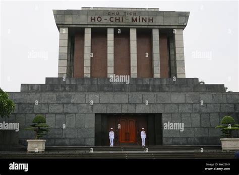 Changing Of The Guard Ho Chi Minh Mausoleum Hanoi Bac Bo Vietnam