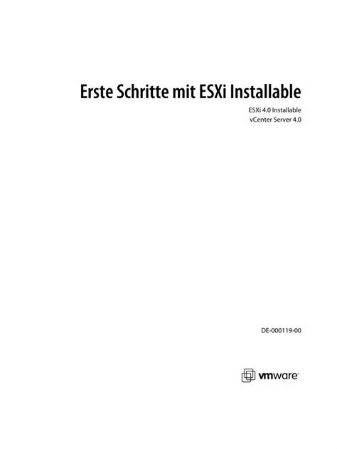 Pdf Erste Schritte Mit Esxi Installable Vmware N Ein Esxi