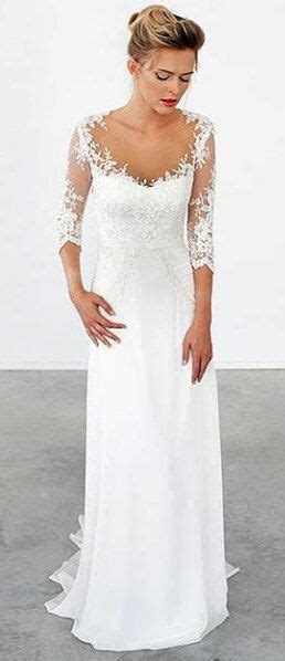 Casual Wedding Dresses For Second Marriages Plus Size Simple Lace