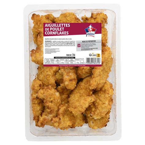 Aiguillettes de poulet cornflakes la barquette de 1kg à Prix Carrefour