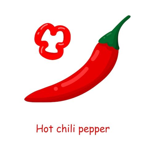 Premium Vector Red Hot Chili Pepper Vector Cartoon Set Colorful Vegetable Food Icon