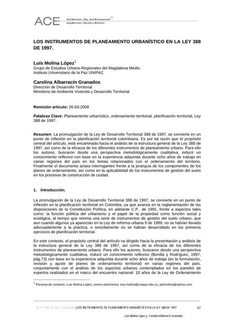 Pdf Los Instrumentos De Planeamiento UrbanÍstico En  · Desarrollo Que Deben Formular Los