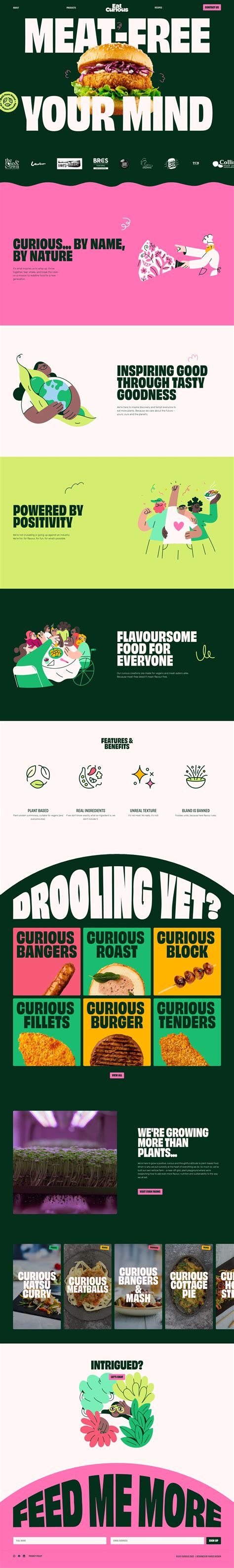 Eat Curious website design - Lapa Ninja