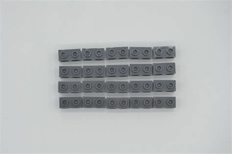 LEGO 20 X Technic Lochstein Neues Dunkelgrau Dark Bluish Gray Brick 1x2