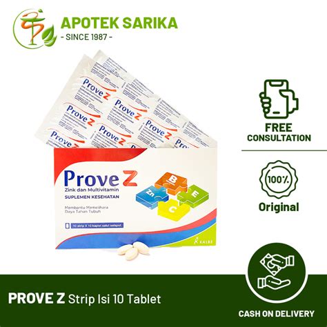 Jual Prove Z Strip Isi Tablet Multivitamin Zinc Menjaga Daya Tahan