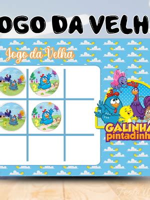 Jogo Da Velha Galinha Pintadinha Compre Produtos Personalizados No Elo7