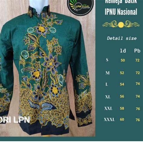 Jual Batik Ipnu Kemeja Batik Ipnu Lengan Panjang Batik Ipnu Nasional