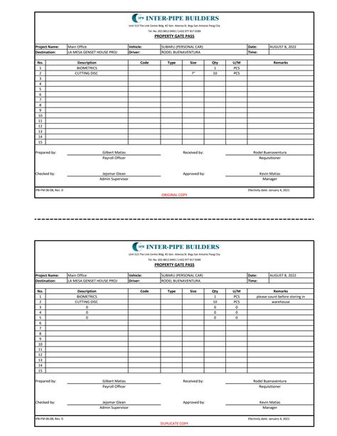 Solution Gate Pass Form Studypool