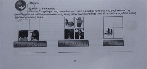 Panuto Tungahayan Ang Bawat Larawan Isipin Ng Mabuti Kung Ano Ang