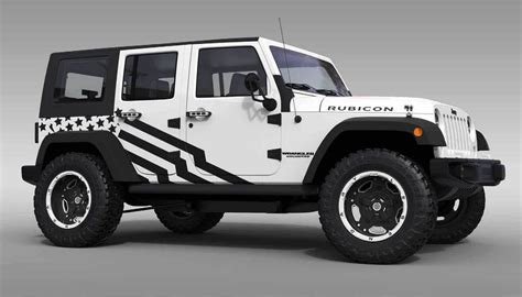 Us Theme Star Graphic Decal For 07 17 Jeep Wrangler Unlimited Jk 4 Door