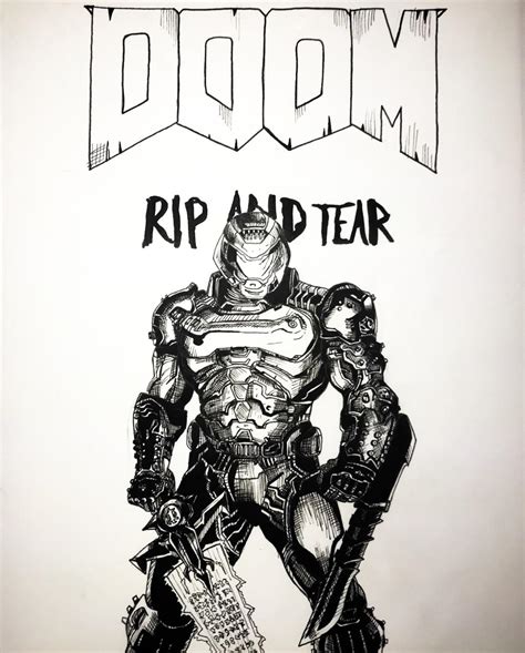 I Drew The Doom Eternal Poster As Best As I Can Rdoom