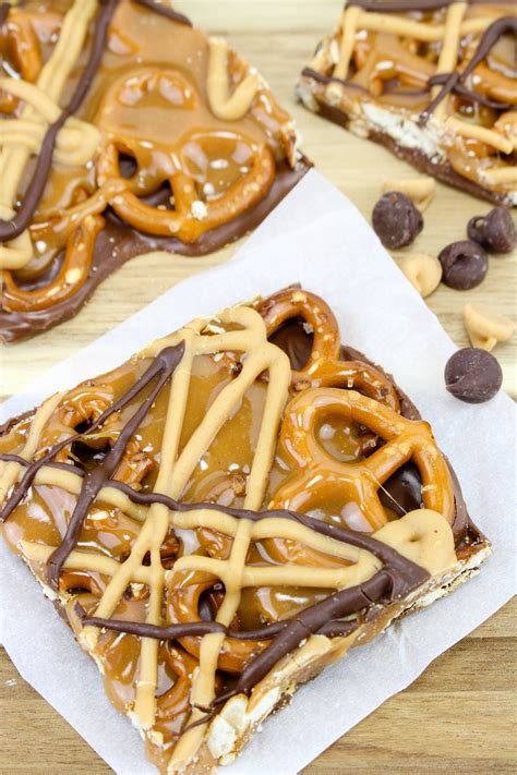 No Bake Caramel Pretzel Crack Bars Grandmas Things