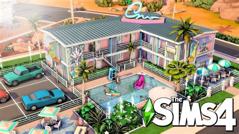 The Pink Flamingo Motel 🦩🌴 The Sims 4 Speed Build Youtube