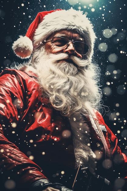 Premium AI Image | Cool brutal santa claus portrait