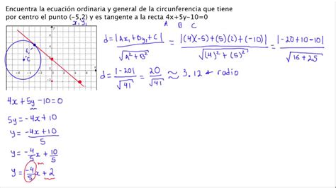 Ejercicios Combinados de Línea Recta y Circunferencia Geometria Analitica