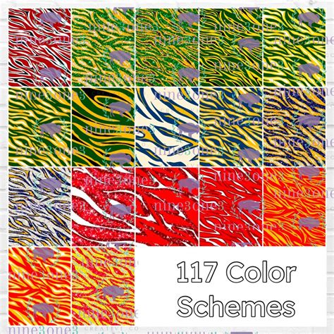 Seamless School Spirit Zebra Pattern Bundle Wny School Colors Bundle