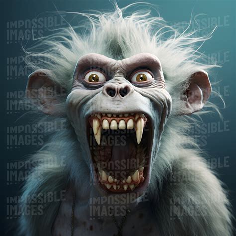 Nasty albino monkey - Impossible Images - Unique stock images for commercial use.