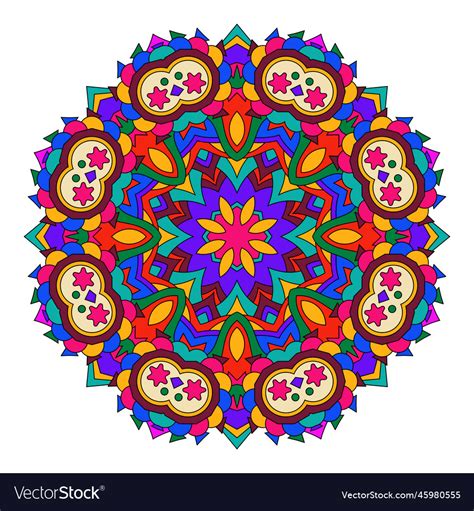 Hand Drawn Colorful Mandala Royalty Free Vector Image