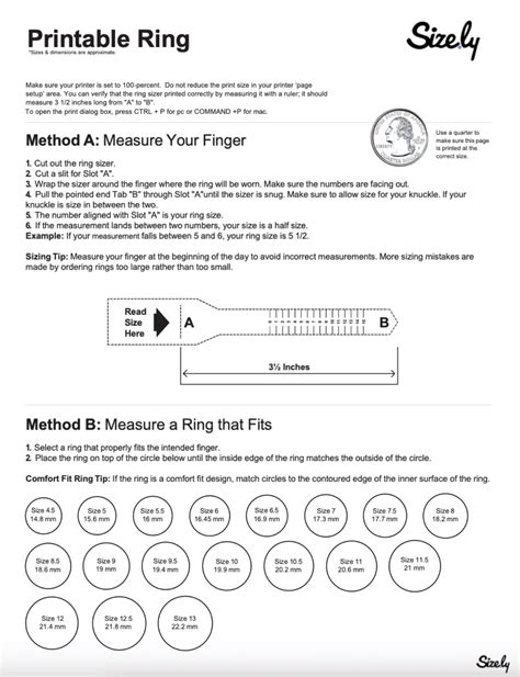 Men Ring Size Chart Printable The Ultimate Guide To Finding The